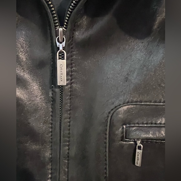 Cole Haan Black Leather Lamb Skin Jacket - Super Soft! Size M - Picture 3 of 10